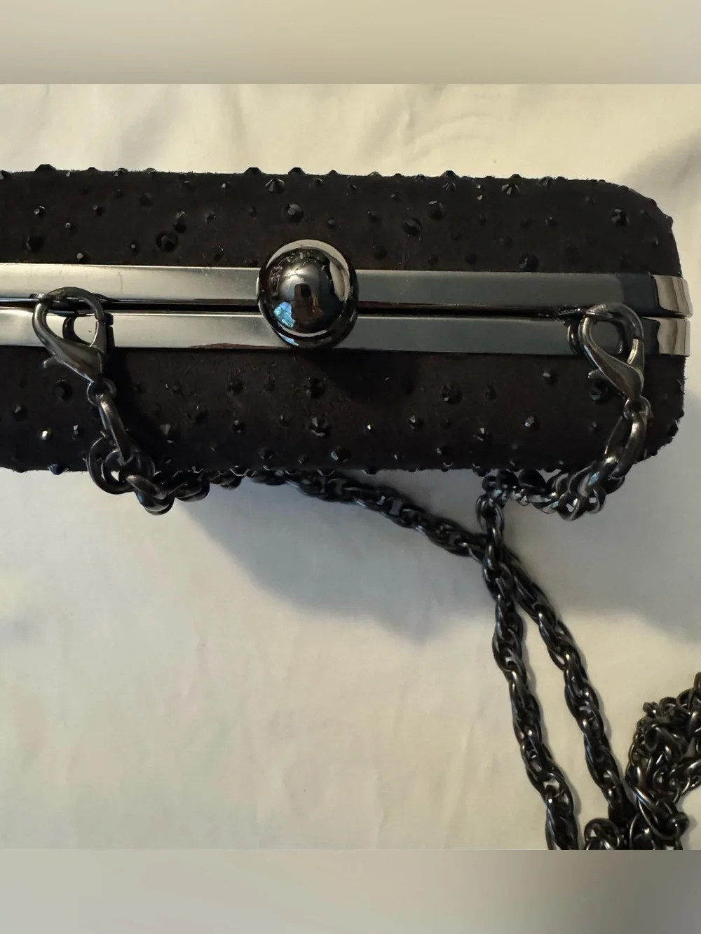 WHBM Black Crystal-Embellished Evening Clutch - Picture 8 of 8